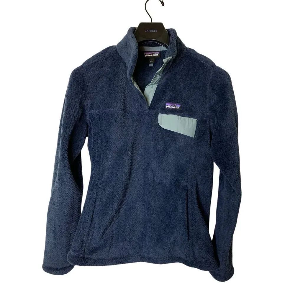 Patagonia Re-Tool Snap-T Fleece Pullover navy women's size medium 25443